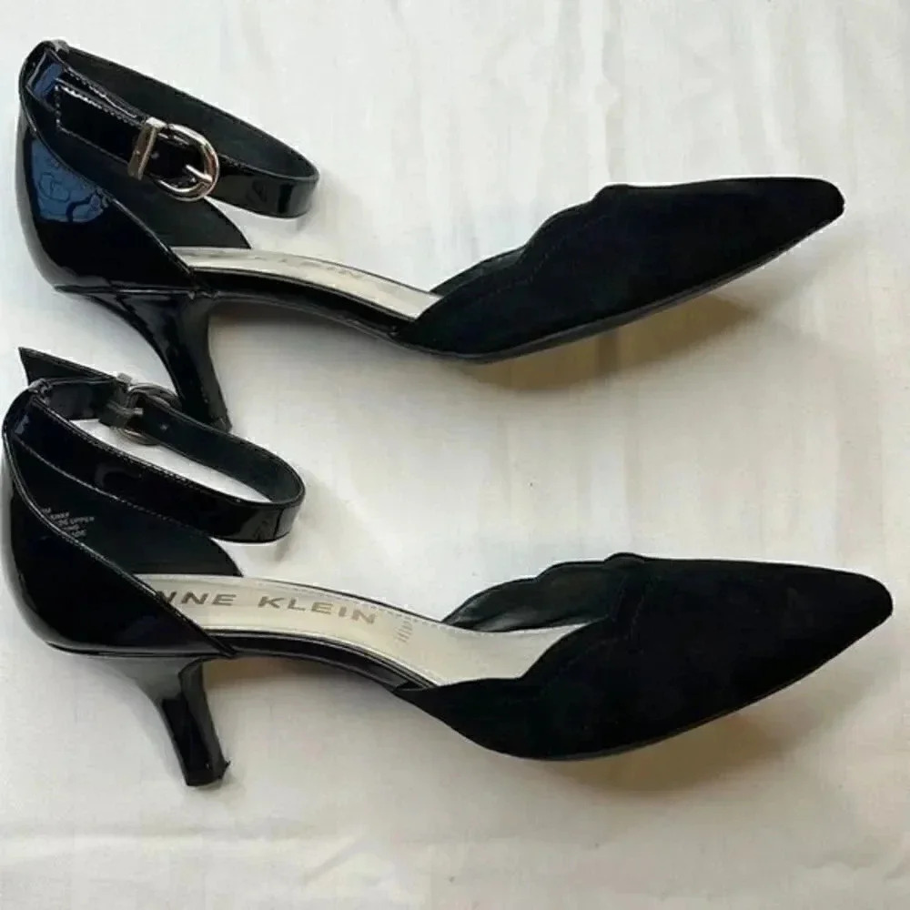 Anne Klein iflex size 9 black heels with ankle straps - Picture 4 of 5